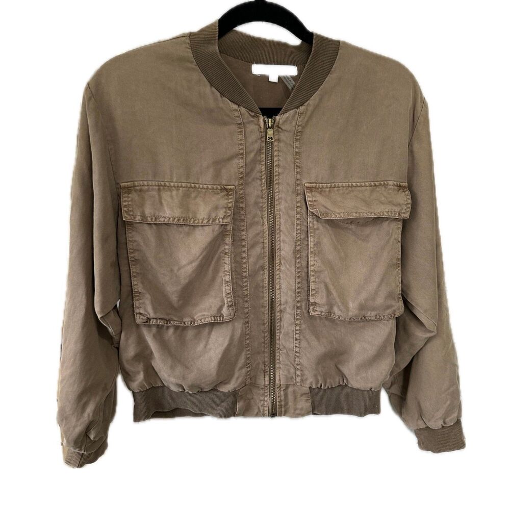 Young Fabulous & Broke YFB Utility Style Cropped Bomber Zip Up Jacket S